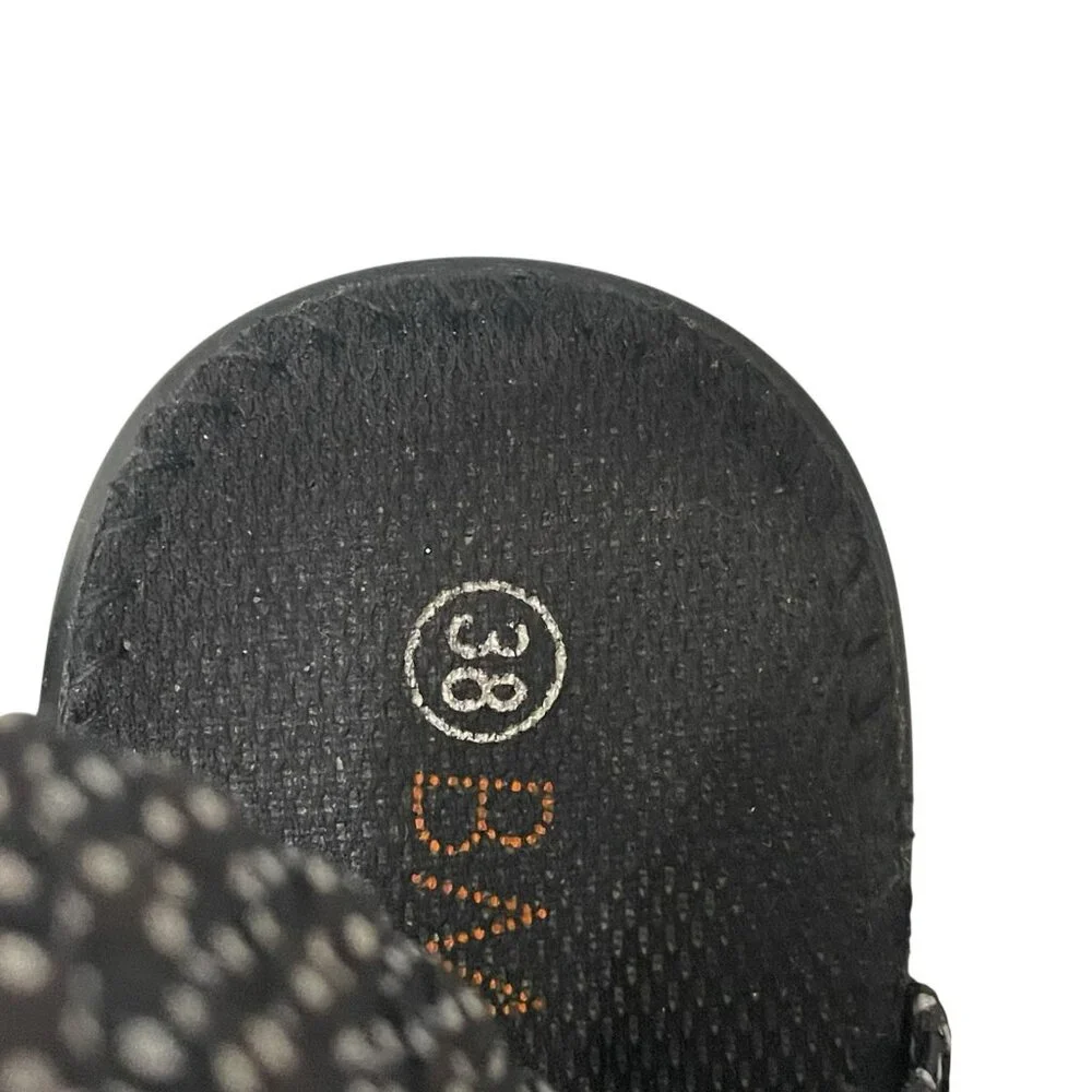 Bernie Mev Womens Polka Dot Sandals Peep Toe Wedge Black White Comfort 38 US 7 - Picture 9 of 9